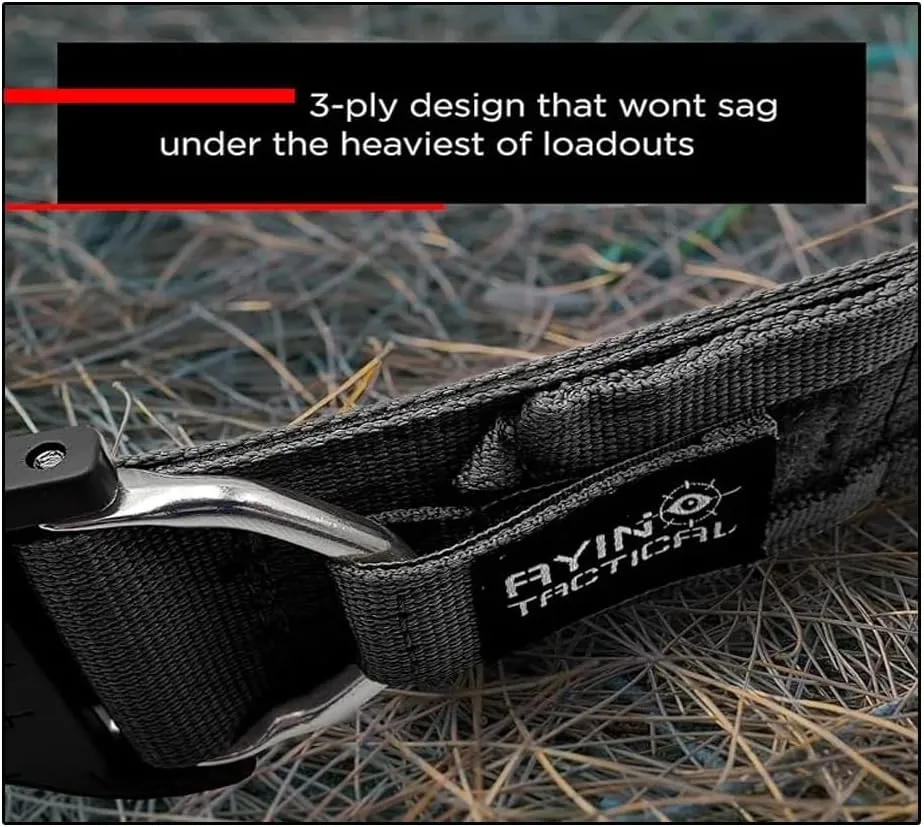 AYIN TACTICAL Quick Release Rigger MOLLE Belt - 1.5 inch Inner & 2 inch Outer Range Tactical Heavy Duty
