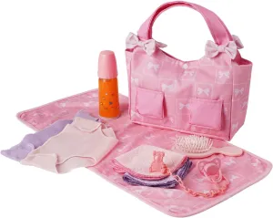 BABESIDE 10 Pcs Reborn Doll Accessories Set for 17-22 Inch Dolls, Feeding and Care Set, Including Diaper Bag, Great for Children's Pretend Play (Dolls not Included)