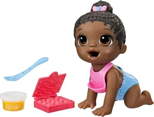 Baby Alive Lil Snacks Doll, Eats and Poops, Snack-Themed 8-Inch Baby Doll, Snack Box Mold, Toy for Kids Ages 3 and Up, Black Hair