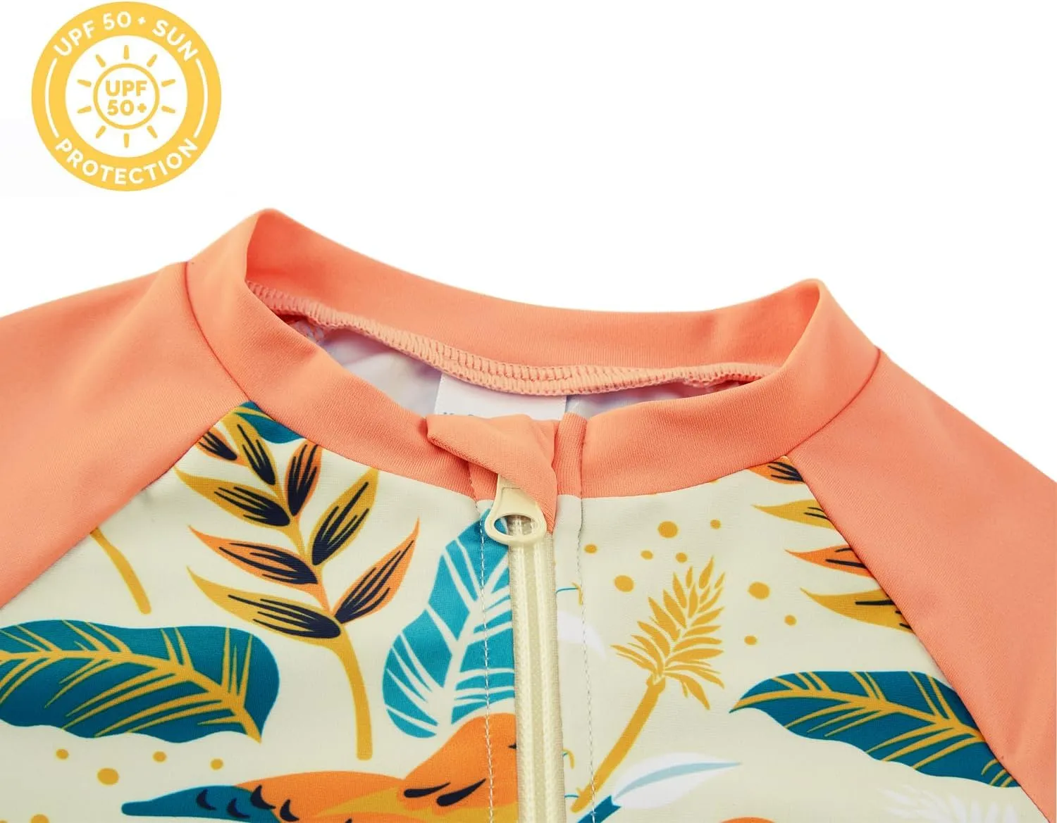 Baby Boy Swimsuit Rash Guard Shirts Toddler Boy Swimwear Full Zipper UPF 50  Sun Protection Infant One Piece Bathing Suit