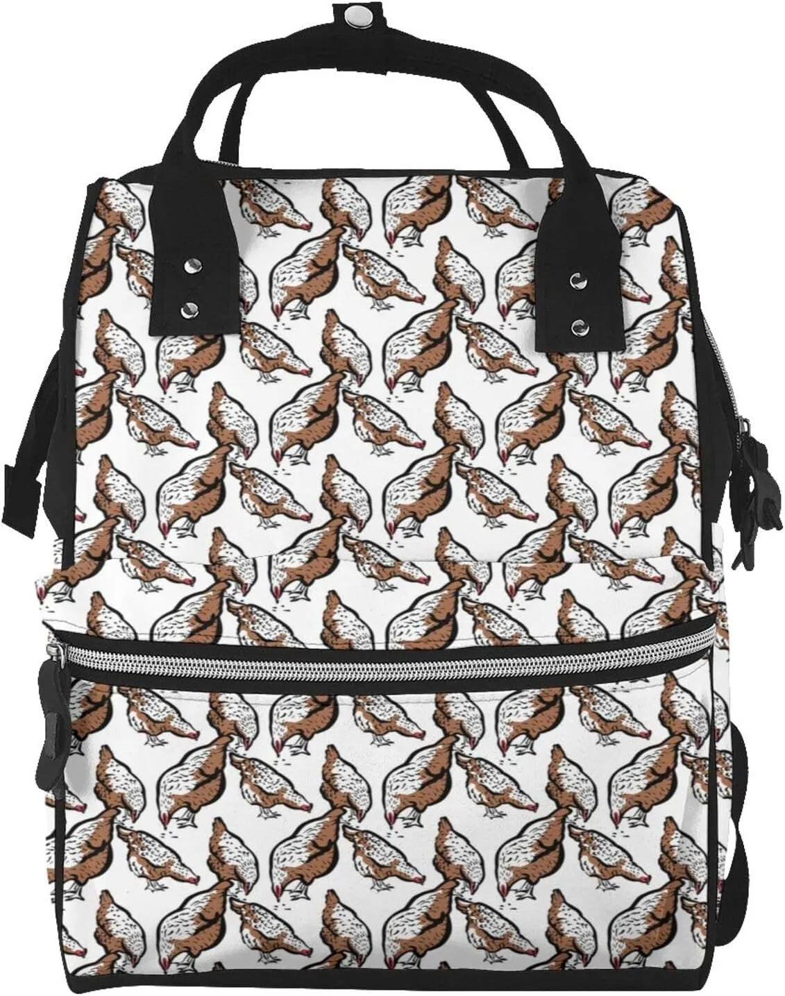 Baby Diaper Backpack,Multi-Function Travel Backpack Nappy Bags,Nursing Bag, Fashion Mummy,Roomy Waterproof For Baby Care(Chickens Peck Grain)
