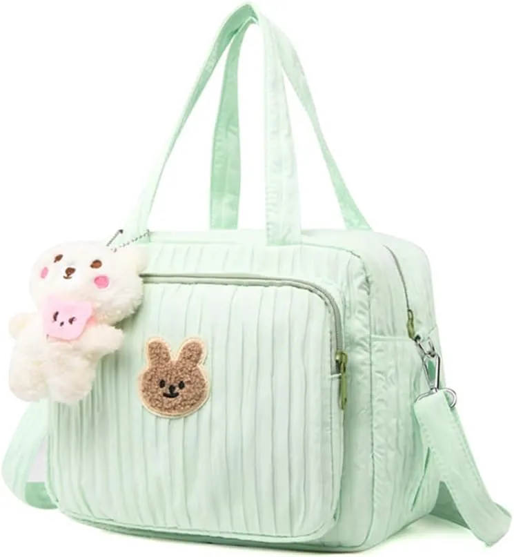 Baby Diaper Bag,Small Diaper Bag Tote Crossbody Diaper Bag Cute Quilted Diaper Bag Baby Travel Shoulder Bag with Strap