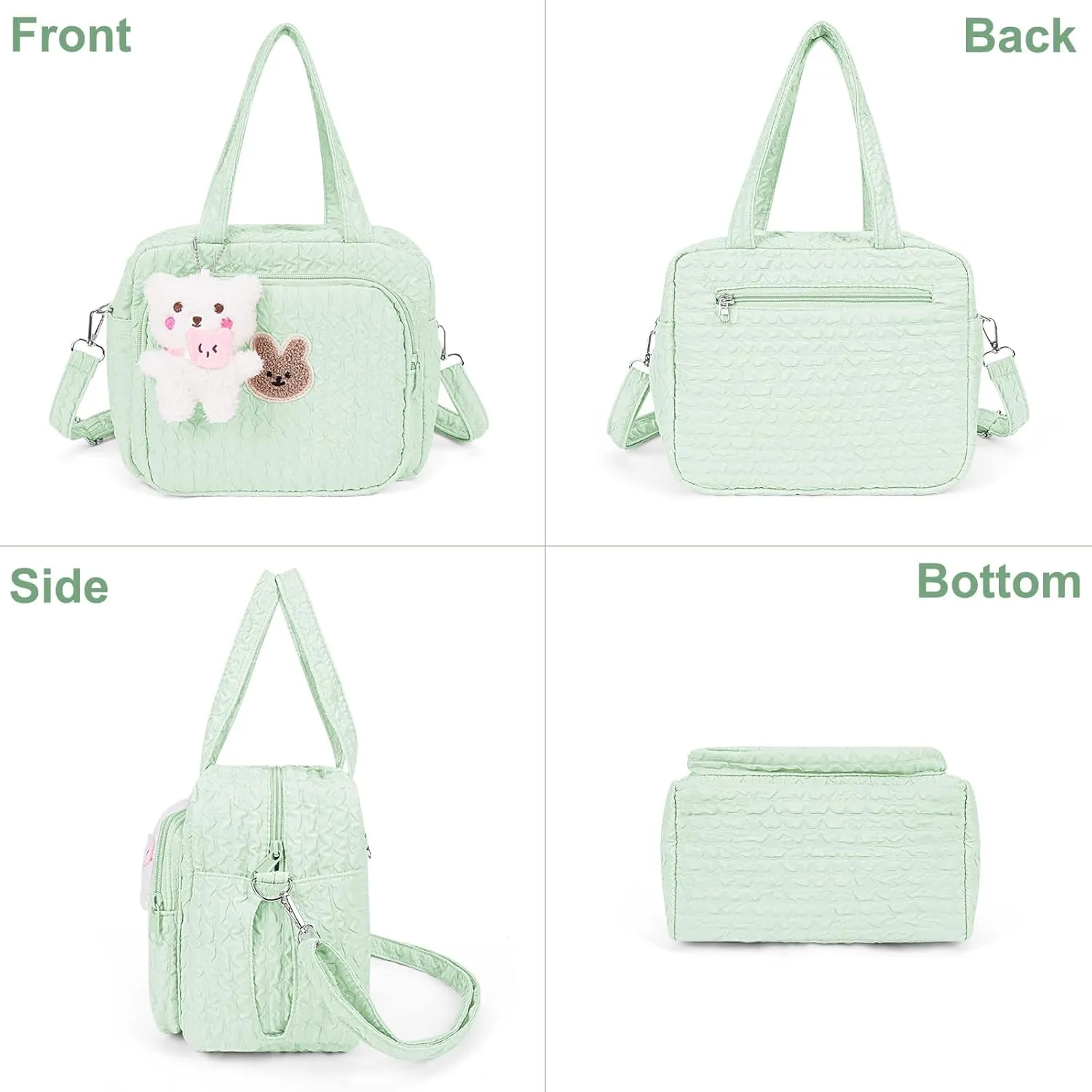 Baby Diaper Bag,Small Diaper Bag Tote Crossbody Diaper Bag Cute Quilted Diaper Bag Baby Travel Shoulder Bag with Strap