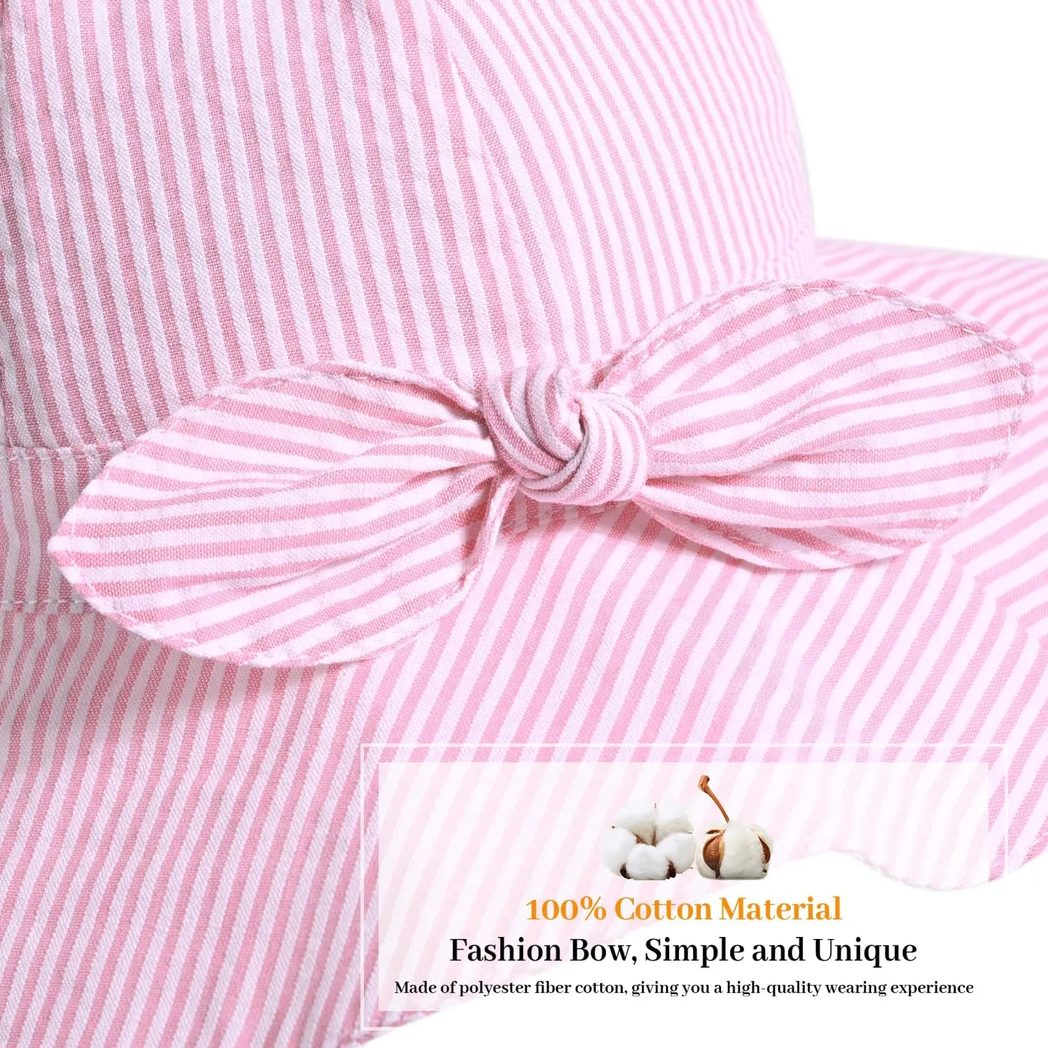 Baby Girl Sun Hat with UPF 50  Outdoor Adjustable Beach Hat with Wide Brim Bucket Hats