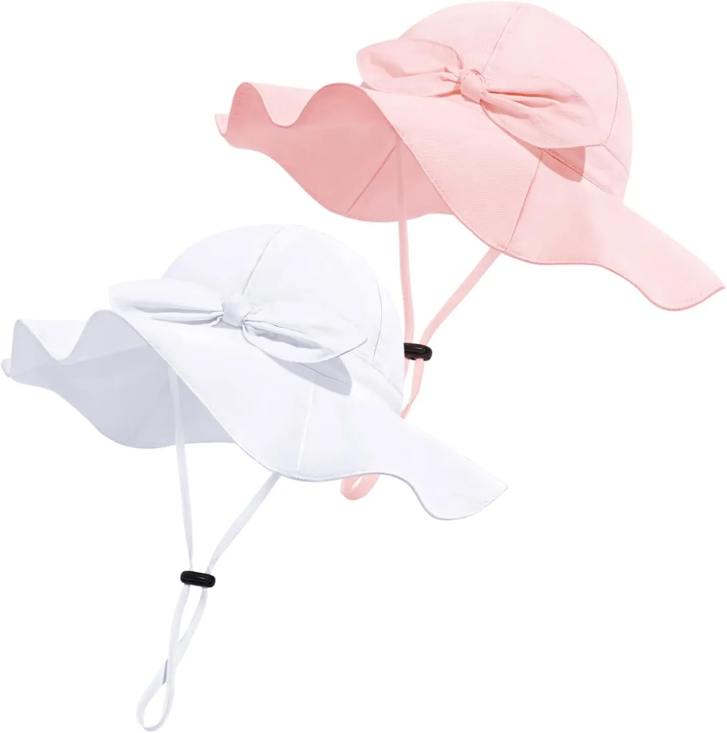 Baby Girl Sun Hat with UPF 50  Outdoor Adjustable Beach Hat with Wide Brim Bucket Hats