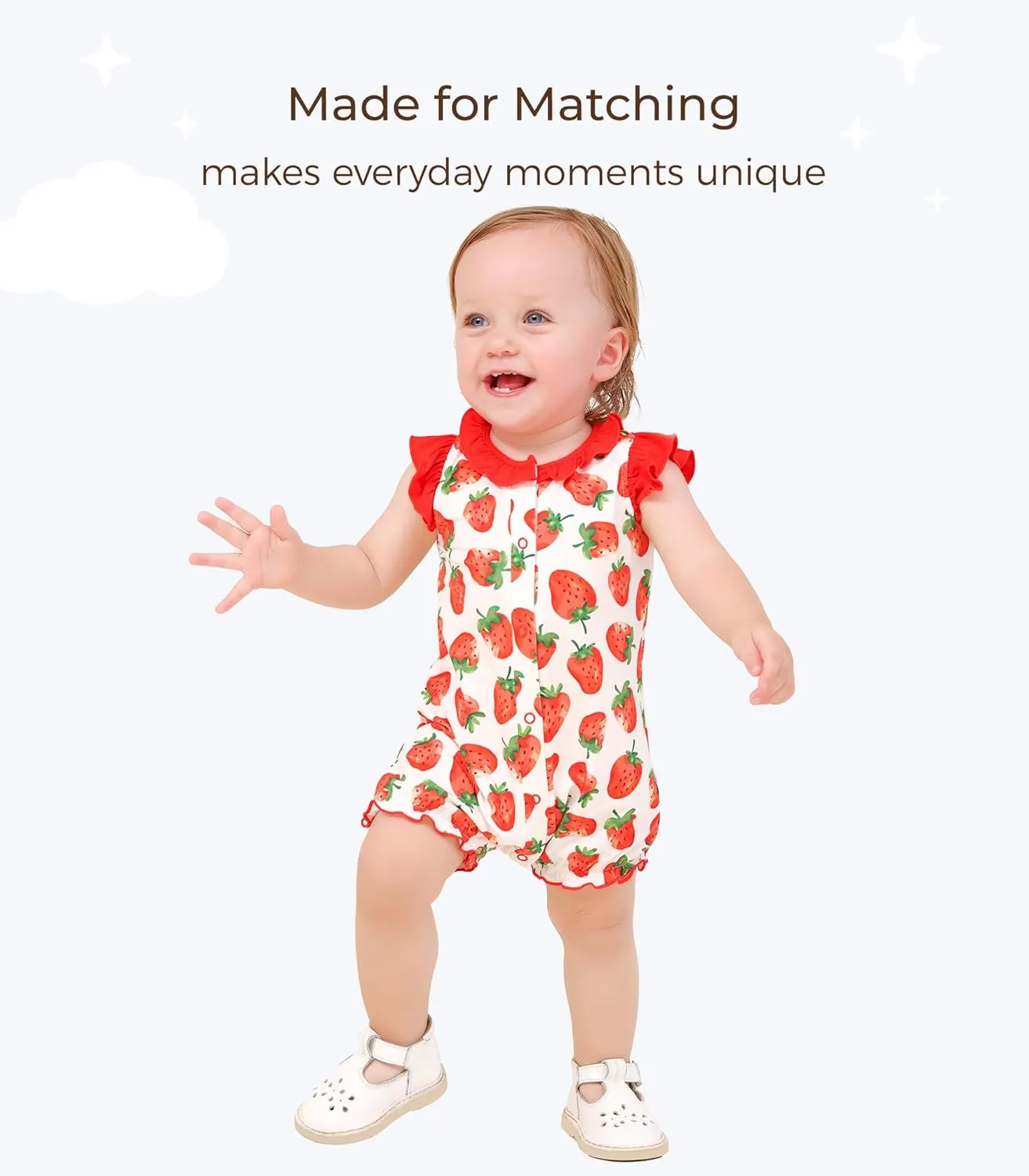 Baby Girl's Romper-Viscose Made from Bamboo, Ruffle Sleeve Jumpsuit Infant Rompers Summer Outfits Soft Clothes