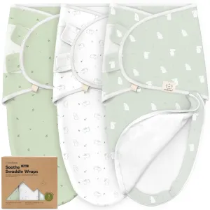 Baby Swaddle Sleep Sacks with Zipper - 3-Pack Swaddles for Newborns 0-3 Months, Infant, Baby Girls, Boys, Soft & Durable Newborn Sleep Sack, Easy Diaper Change Swaddling Blanket (Bunnies)