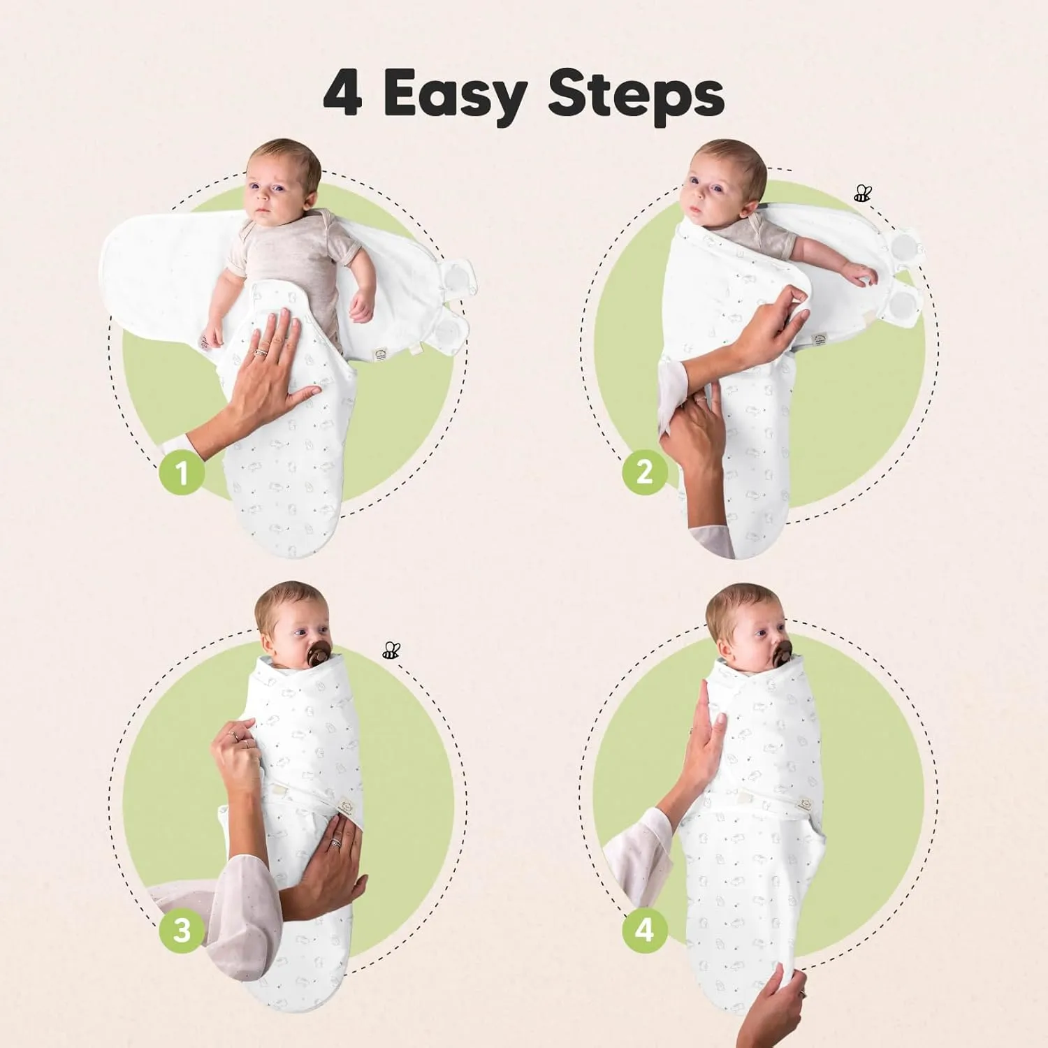 Baby Swaddle Sleep Sacks with Zipper - 3-Pack Swaddles for Newborns 0-3 Months, Infant, Baby Girls, Boys, Soft & Durable Newborn Sleep Sack, Easy Diaper Change Swaddling Blanket (Bunnies)