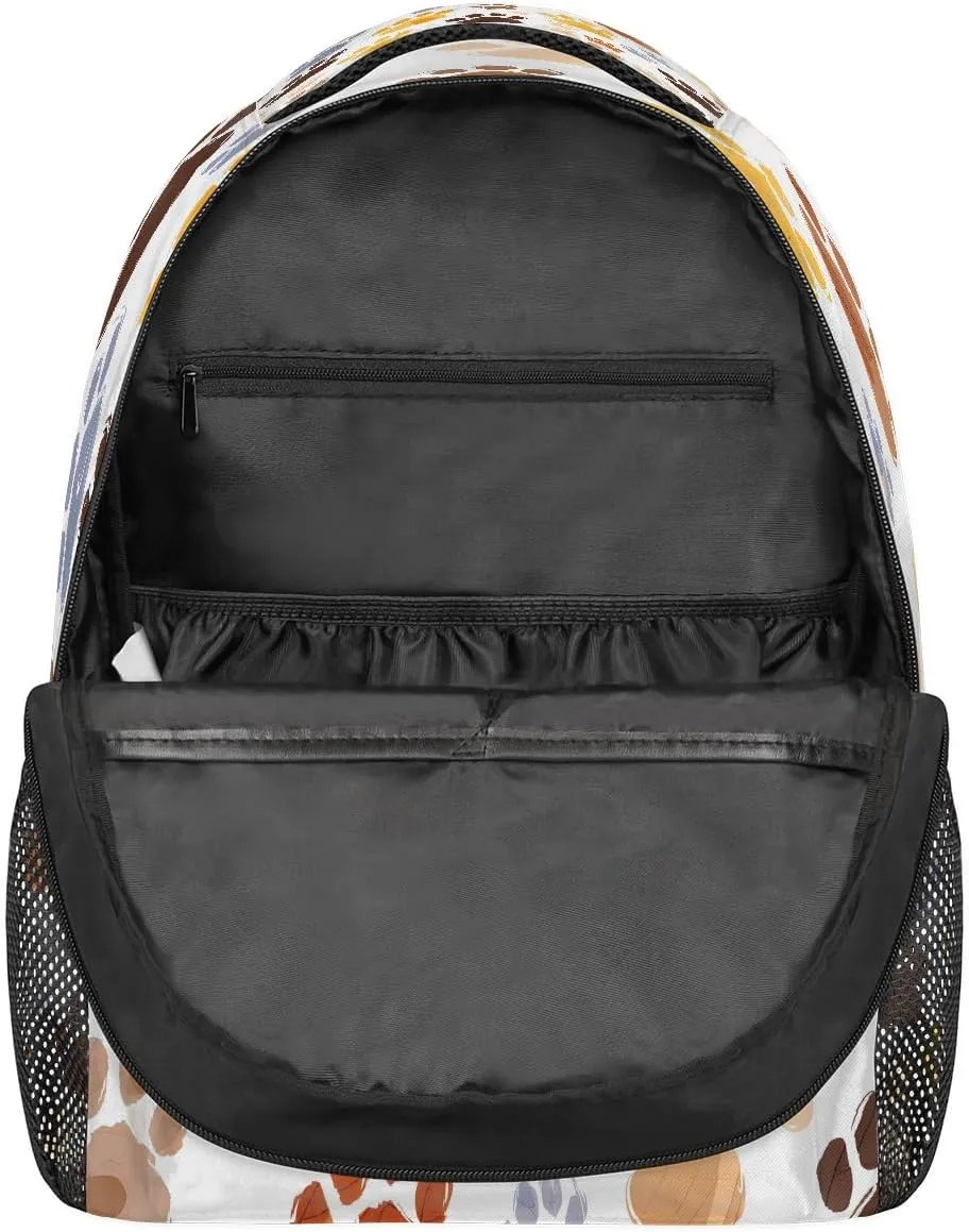 Backpack for Women Men Waterproof Backpack with Laptop Compartment, Lightweight Carry On Backpack for Travel, Work, Picnic, Cat Dog Paw Print