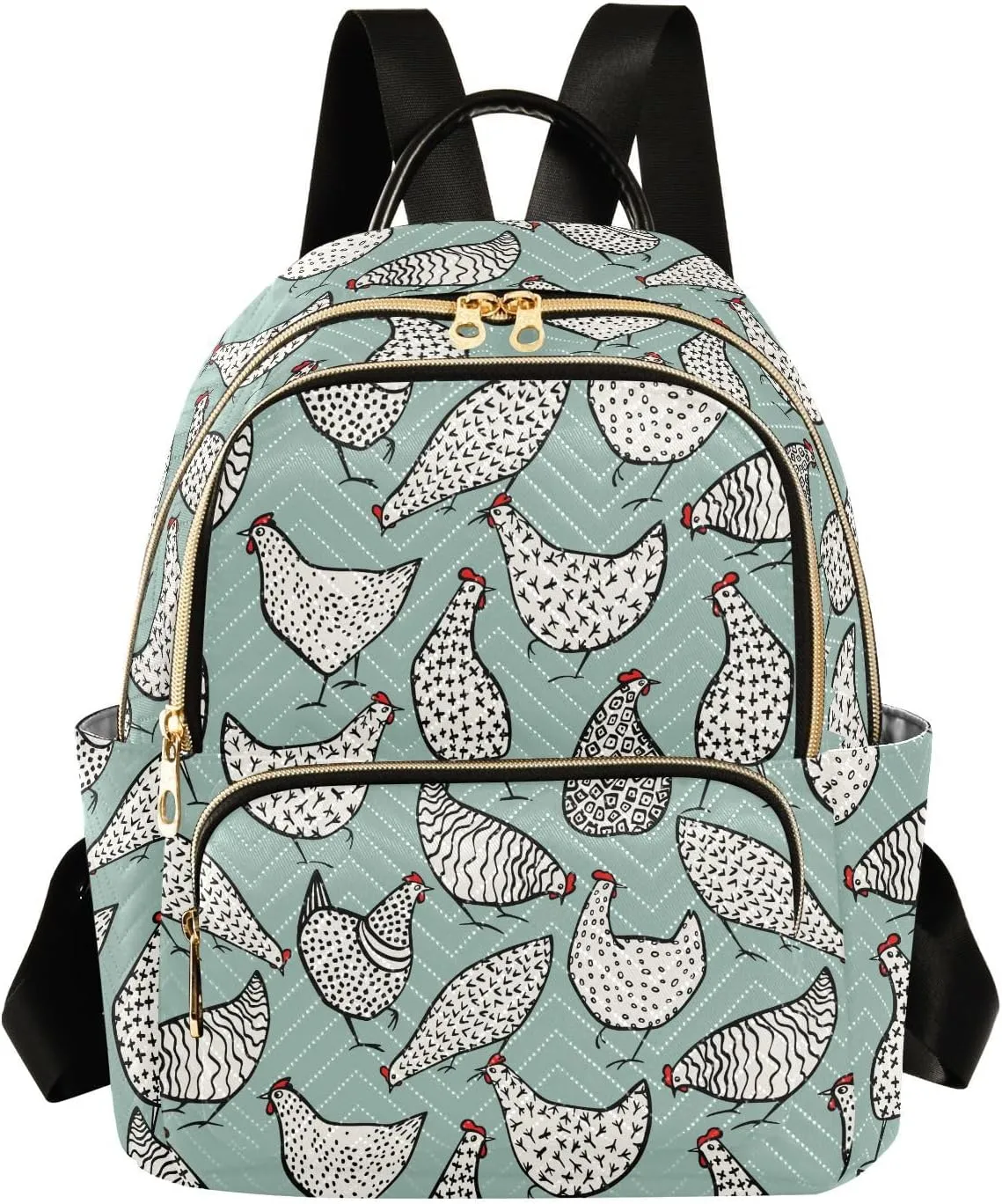 Backpack Purse Funny Chicken for Women's Lightweight Quilted Handbag Shoulder Bags Fashion Casual Ladies Backpack for Travel Work M