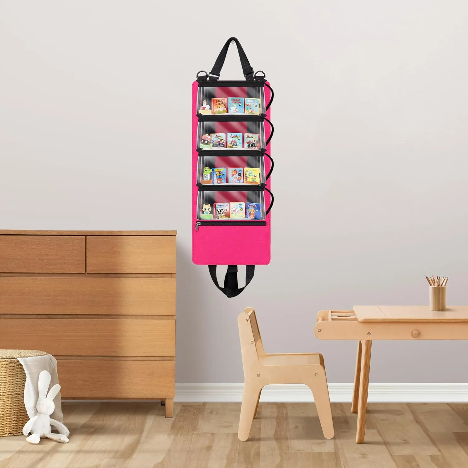 Bag for Little Tikes Story Dream Machine Books, Hold Up to 4 Characters and 12 Books, Compatible with Tonies Characters (Pink)