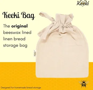 Bag - The Original Beeswax Lined Bread Bag for Homemade & Sourdough | Reusable Linen Bread Storage | Beeswax Wrap Alternative | Plastic-Free Storage w/Wide Opening & Drawstring Closure - Yellow