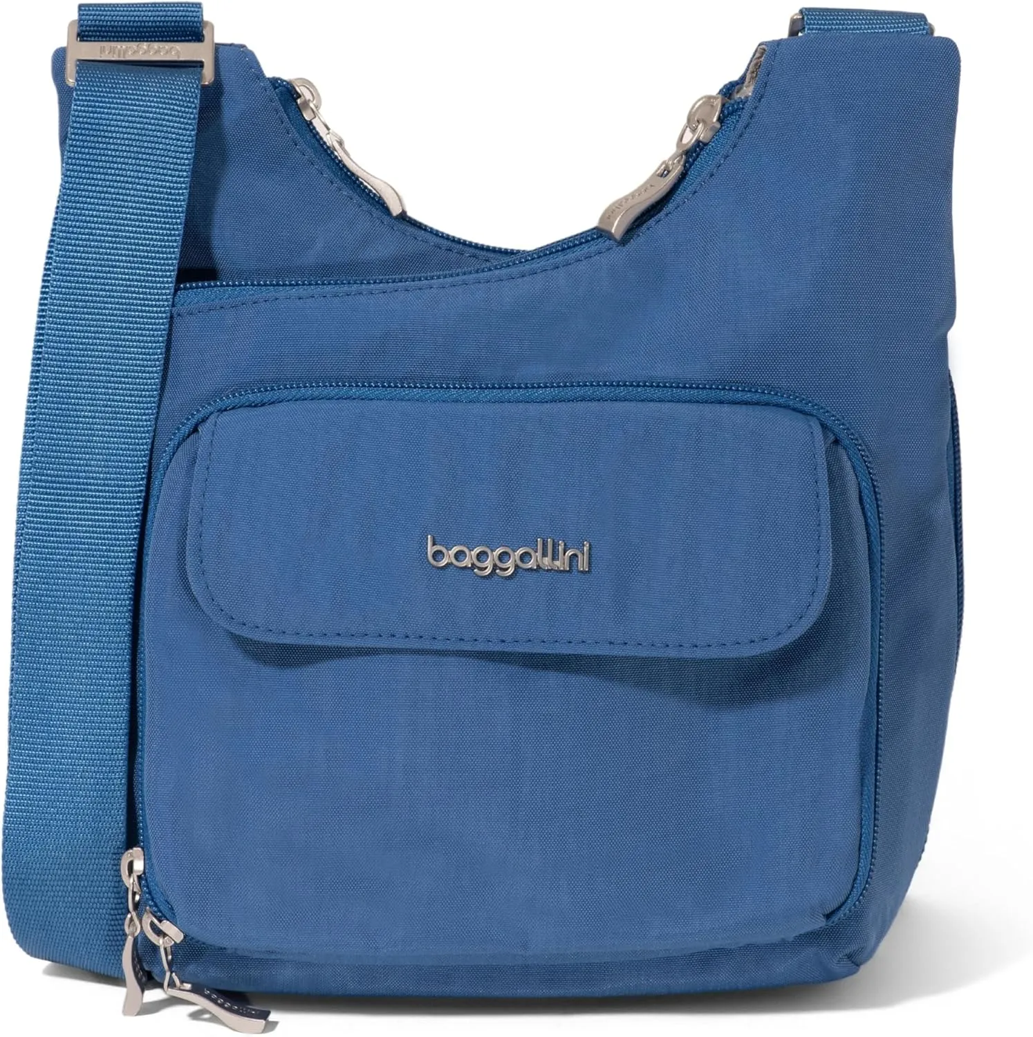 Baggallini Criss Cross 10x11 Crossbody Women Lightweight Water-Resistant Nylon Travel Bag W/RFID & Quick Access Pockets