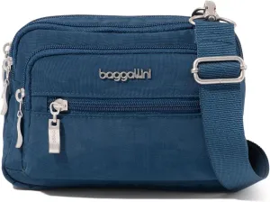 Baggallini Triple Zip Small Crossbody Bag for Women