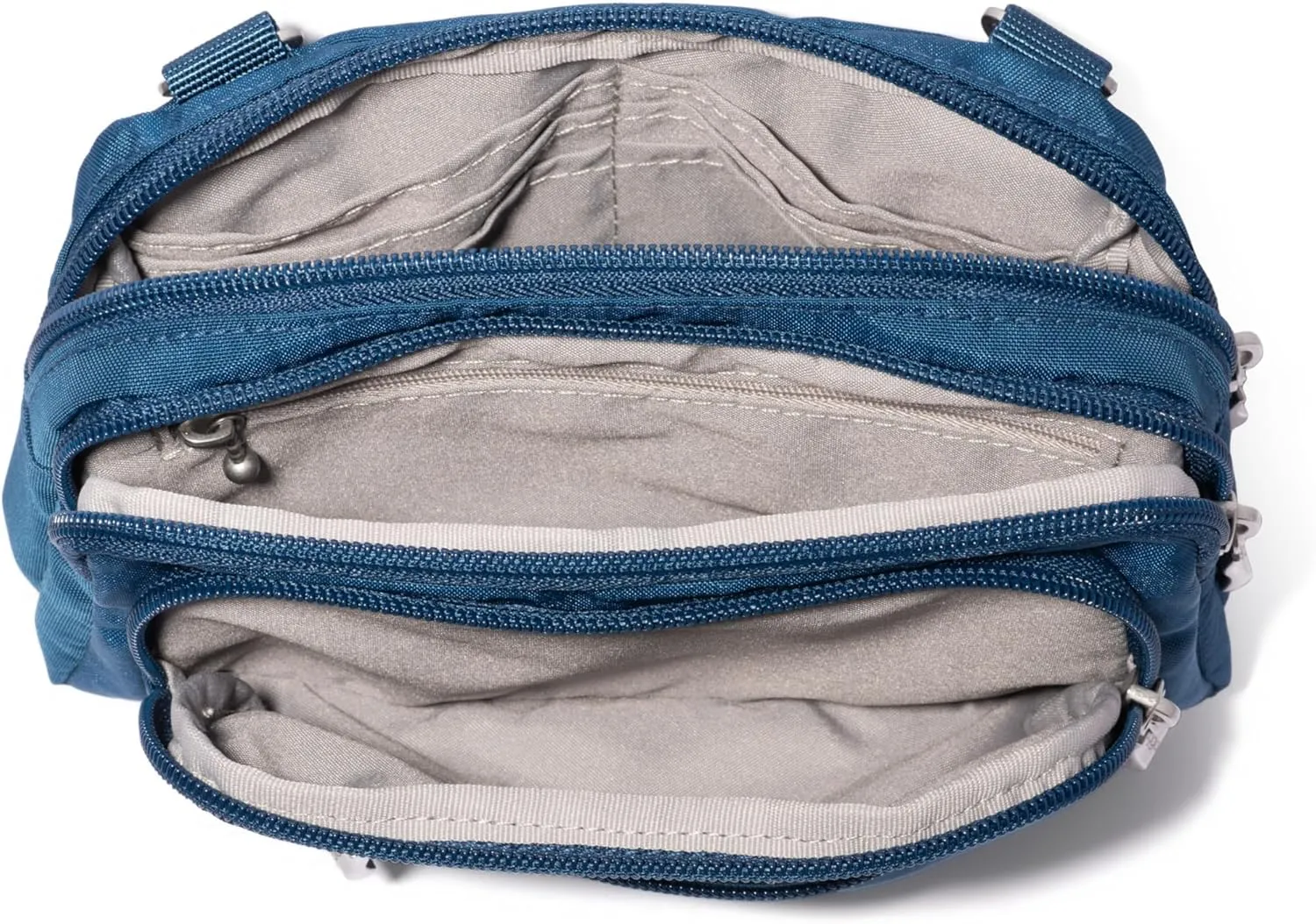 Baggallini Triple Zip Small Crossbody Bag for Women