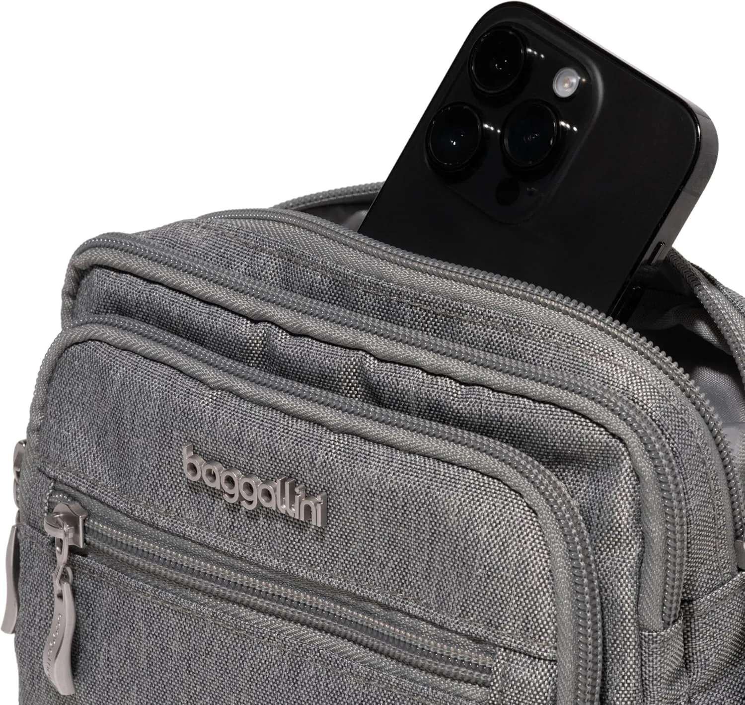 Baggallini Triple Zip Small Crossbody Bag for Women
