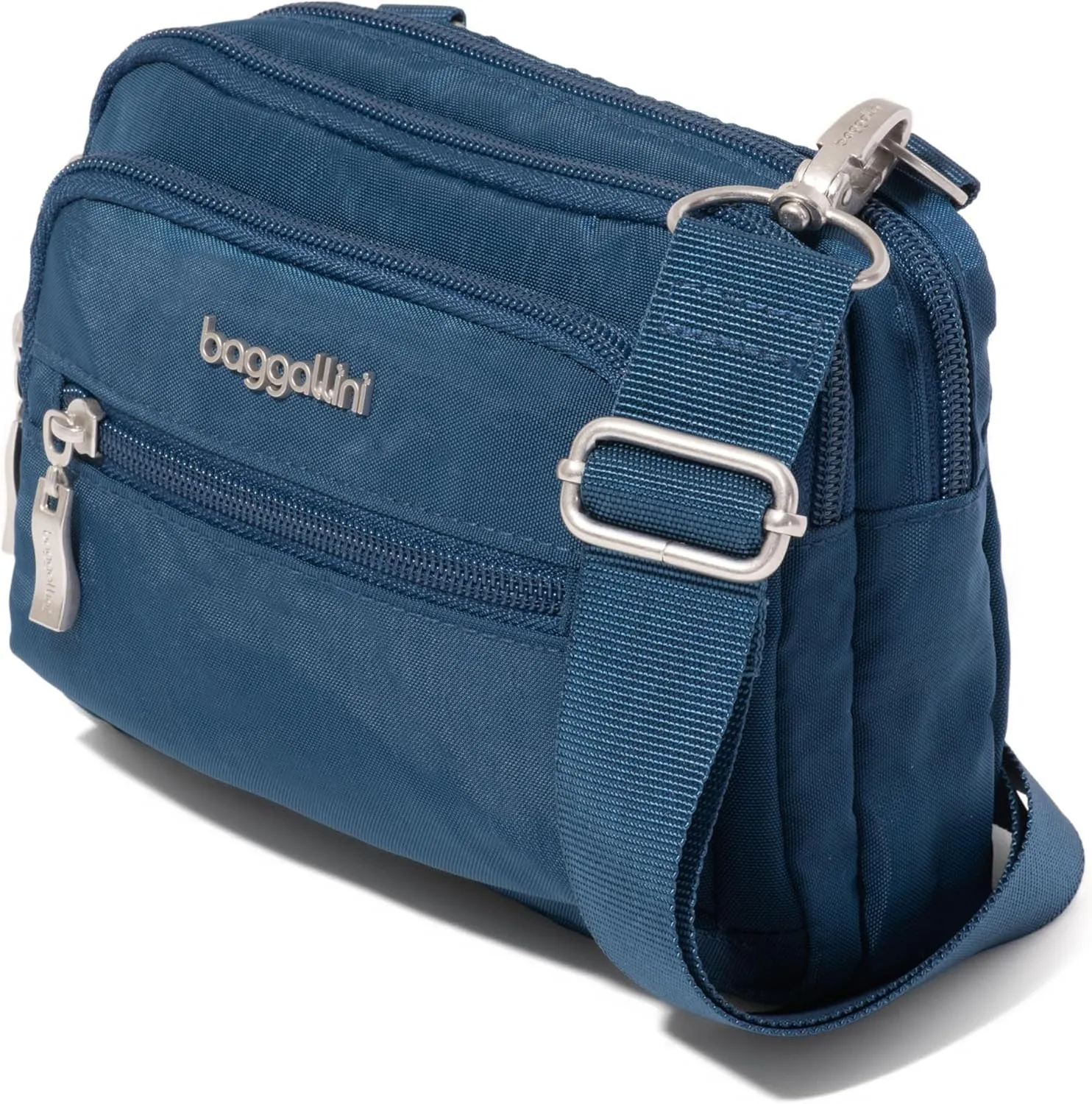 Baggallini Triple Zip Small Crossbody Bag for Women