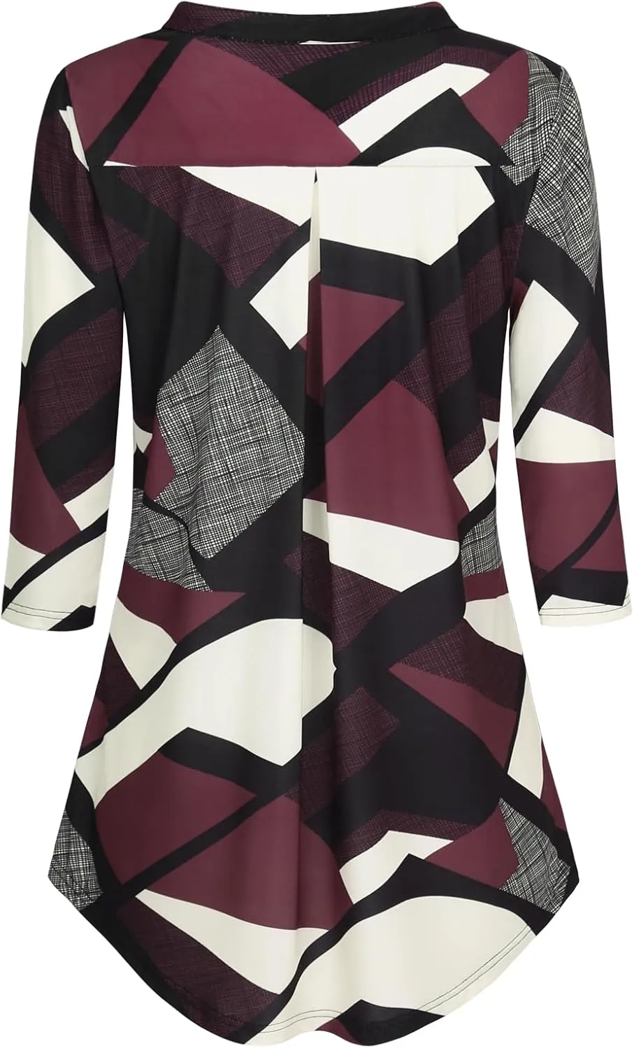 BAISHENGGT Womens 3/4 Sleeve Floral Printed Notch V Neck Blouses Tunics Tops