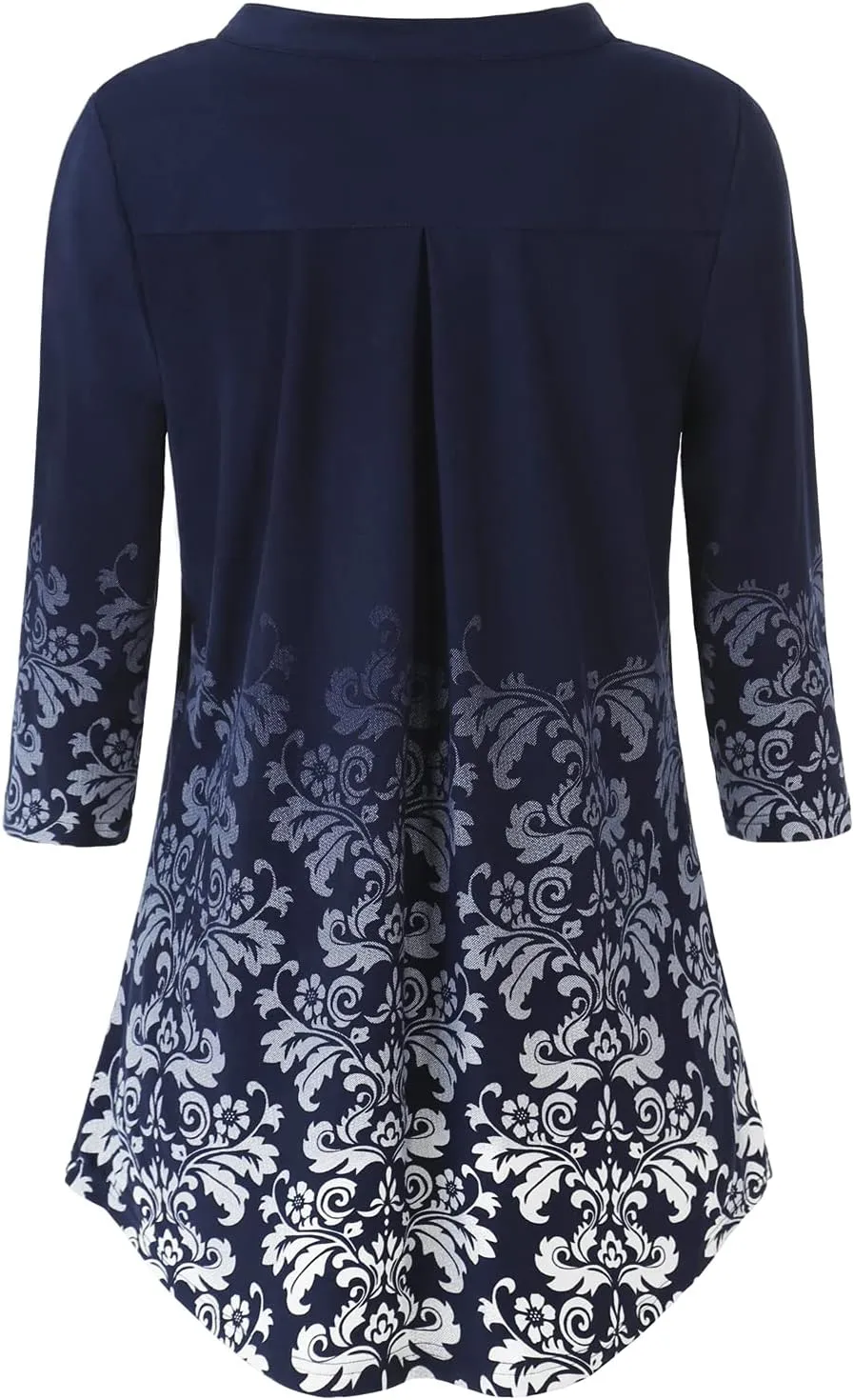 BAISHENGGT Womens 3/4 Sleeve Floral Printed Notch V Neck Blouses Tunics Tops