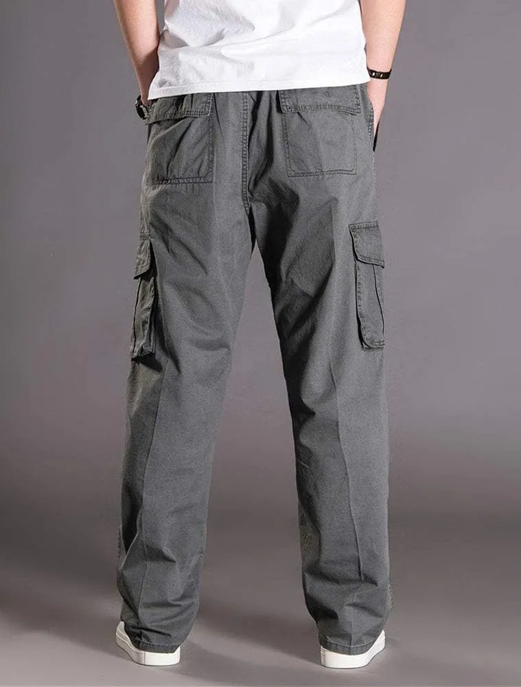 Banana Bucket Men's Full Elastic Waist Loose Fit Lightweight Workwear Pull On Cargo Pants