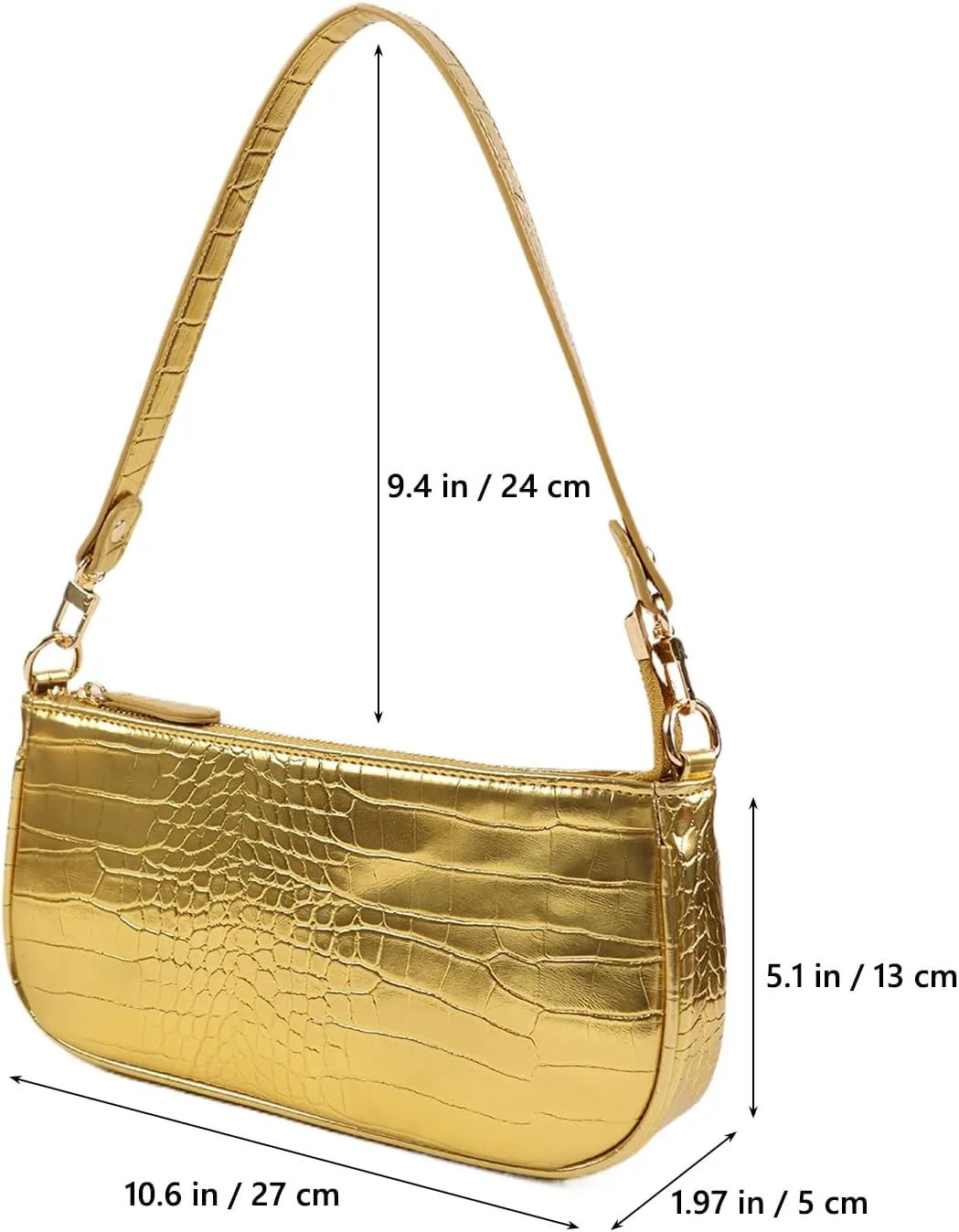 Barabum Retro Classic Clutch Shoulder Tote HandBag with Zipper Closure Purse for Women