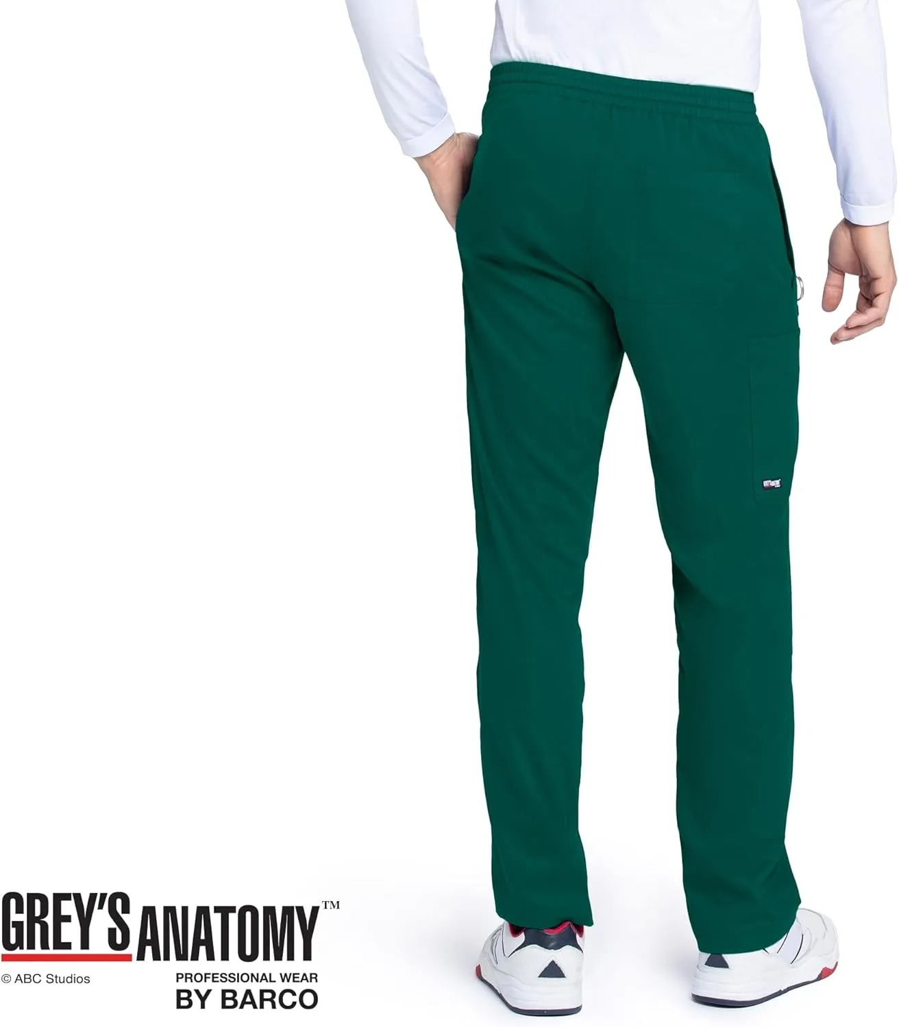 BARCO Grey's Anatomy Scrubs - Evan Scrub Pant for Men, Elastic Waist With Zip Fly, Straight Leg Men's Scrub Pant