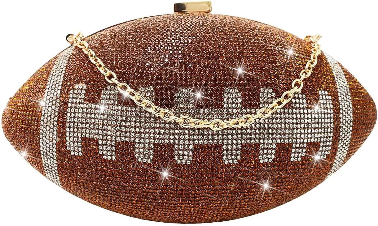 Basketball Clutch Purse with Rhinestone Bling Ball Play Purse for Women