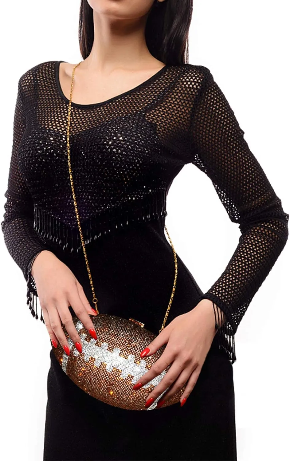 Basketball Clutch Purse with Rhinestone Bling Ball Play Purse for Women