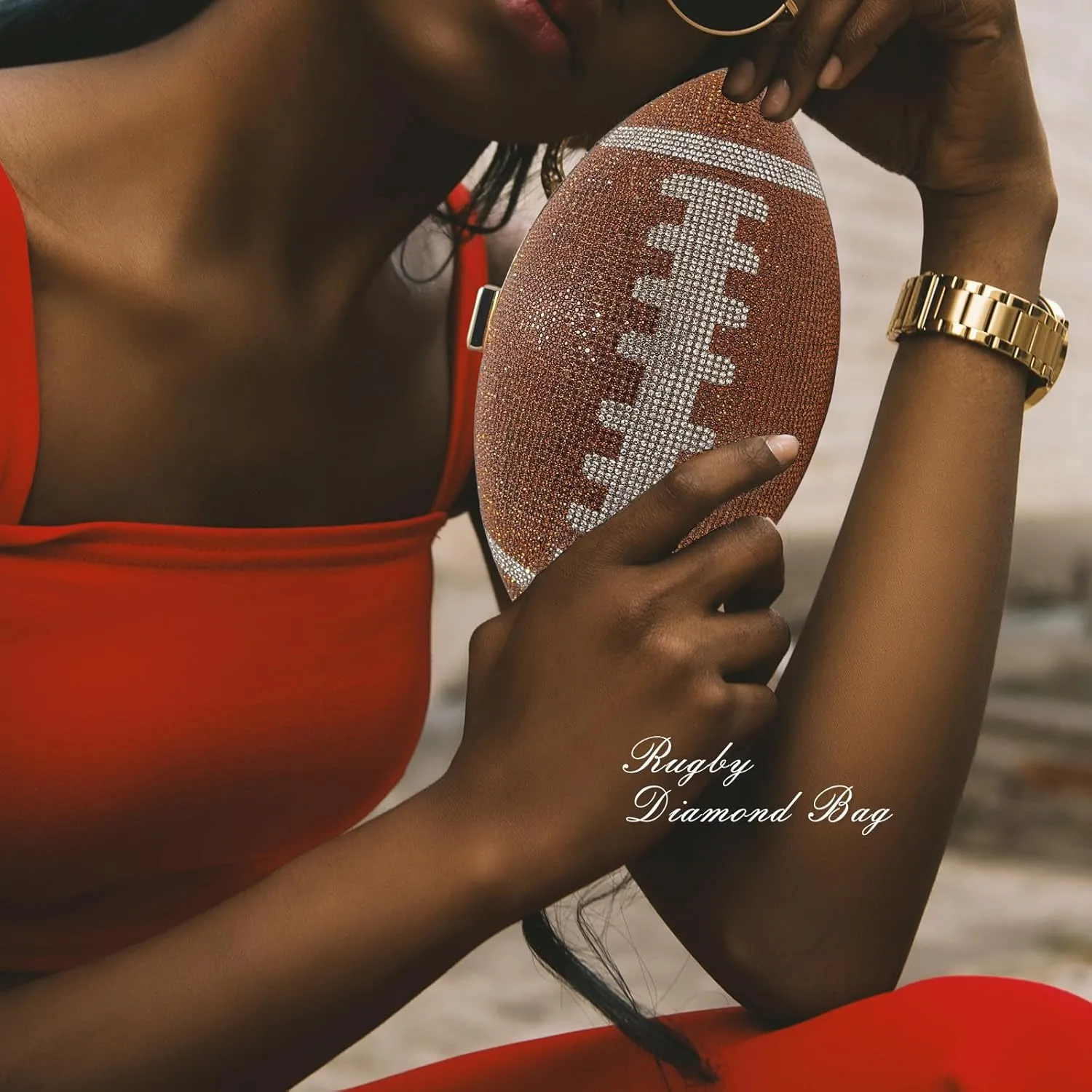 Basketball Clutch Purse with Rhinestone Bling Ball Play Purse for Women