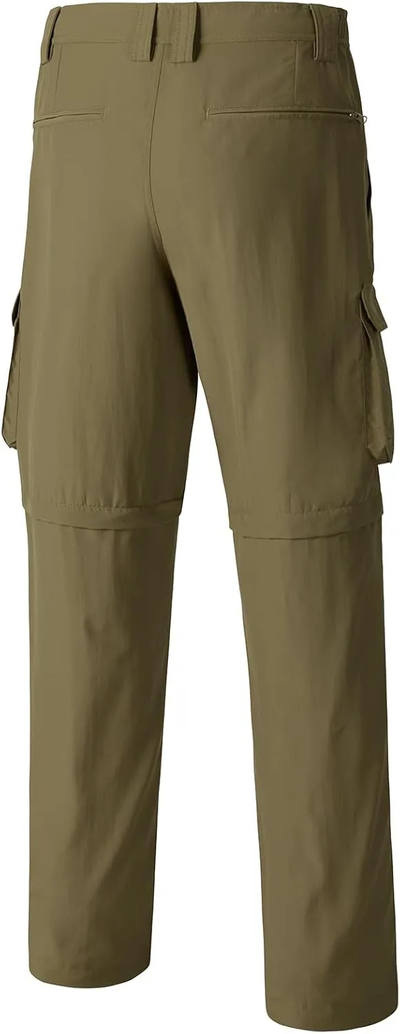BASSDASH Men’s Outdoor Quick Dry Convertible Pants Zip-Off Water Resistant Lightweight Fishing Hiking Cargo Shorts UPF50 