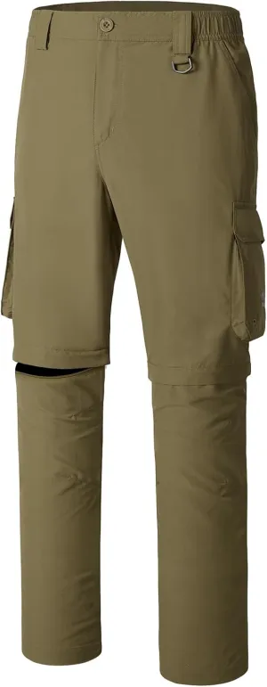 BASSDASH Men’s Outdoor Quick Dry Convertible Pants Zip-Off Water Resistant Lightweight Fishing Hiking Cargo Shorts UPF50 