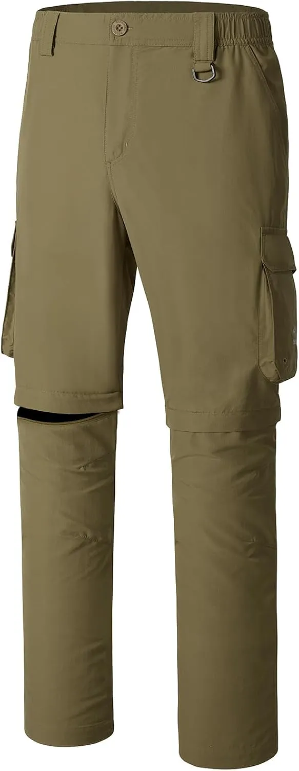 BASSDASH Men’s Outdoor Quick Dry Convertible Pants Zip-Off Water Resistant Lightweight Fishing Hiking Cargo Shorts UPF50 