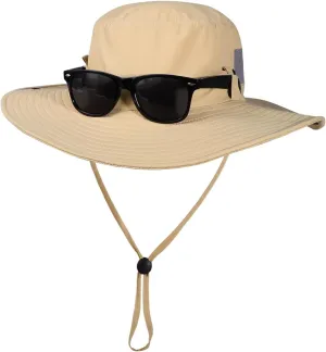 BEARAE Fishing Hat, UPF 50  UV Protection Hiking Beach Bucket Hat, Adjustable Waterproof Wide Brim Sun Hats for Men Women
