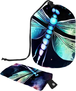 Beautiful Insects Dragonfly Travel Cosmetic Bags Makeup Bag for Women, Foldable Drawstring Travel Cosmetic Bags, Portable Toiletry Bucket Bag