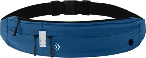 Belt Bag Running Waist Pack Sport Workout Exercise Fitness Runner Belt Men Women Jogger Slim(Dark Blue)