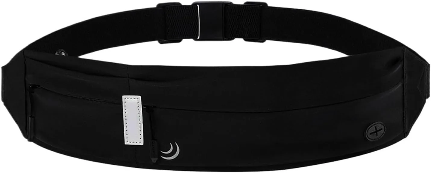 Belt Bag Running Waist Pack Sport Workout Exercise Fitness Runner Belt Men Women Jogger Slim(Dark Blue)