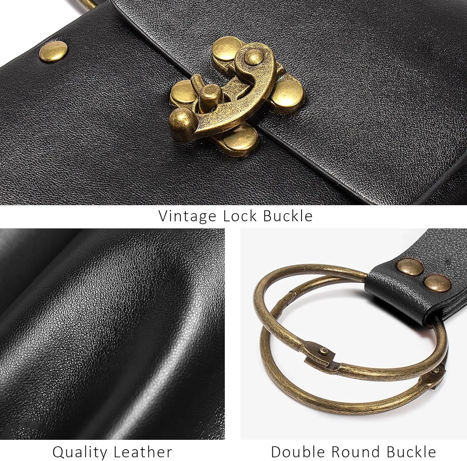 Belt Pouch Waist Bag Fanny Pack Steampunk Phone Holder Medieval Bag Leather Belt Renaissance Cosplay Costume Accessories (1-Balck)