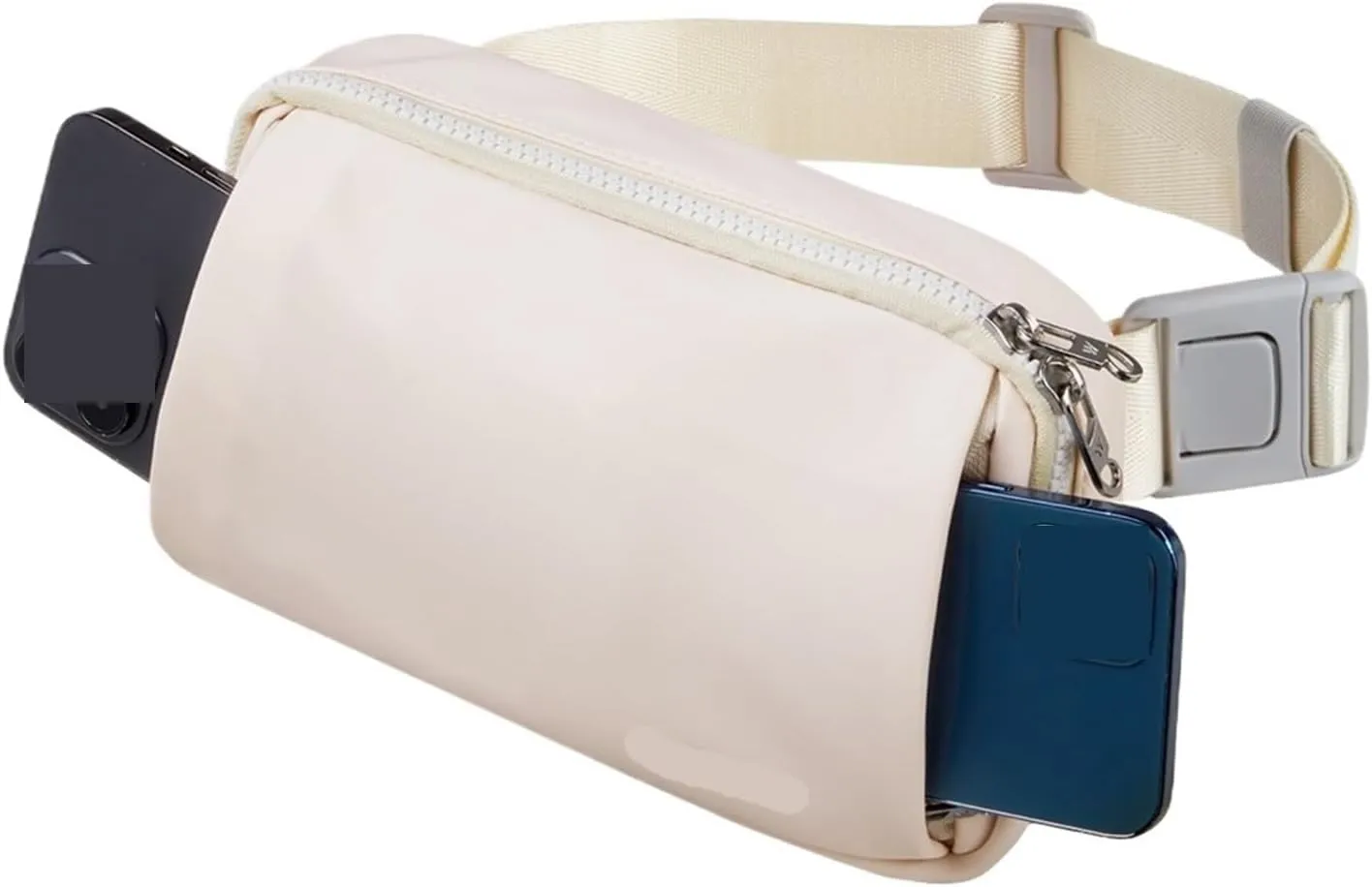 Belt Sports Walking Waist Bag Runner Belt Bag Hip Fit For MAN Woman(Beige White)