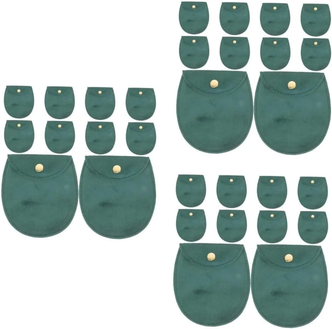 BESTYASH 30pcs Thickened Double-sided Watch Storage Bag with Snap Button for Jewelry Organization and Travel for Bracelets and Watches Half
