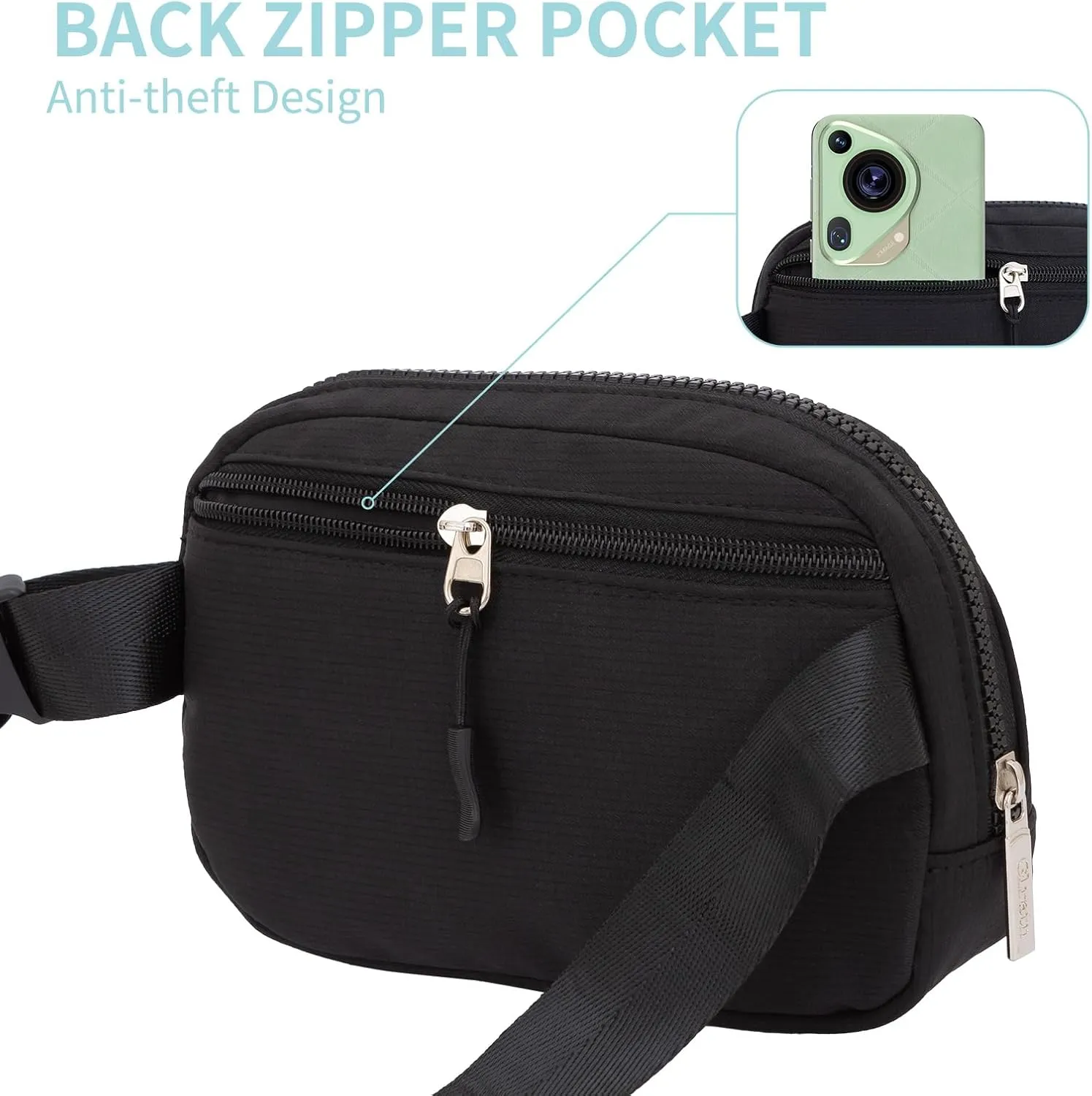 Birthday Gifts for 6 7 8 9 10 11 12 13 14 15 Year Old Girls,Belt Bag Fanny Pack Crossbody Bags ，Purse for Kids,Cute Teen Trendy Stuff Travel Essentials，Letter Belt Bag For Girls （Black）