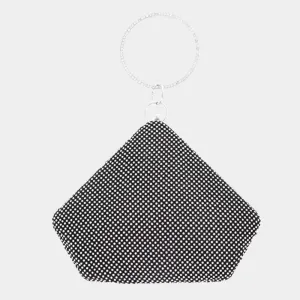 Black Bling Angled Evening Tote / Crossbody Bag