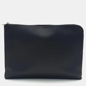 Black Leather Pochette Jour GM Clutch