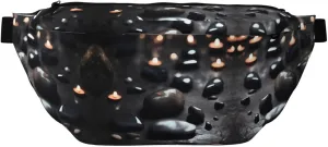 Black Mystery Heart Stone Large Crossbody Fanny Pack,Gifts For Enjoy Sports Festival Workout Traveling Running Casual