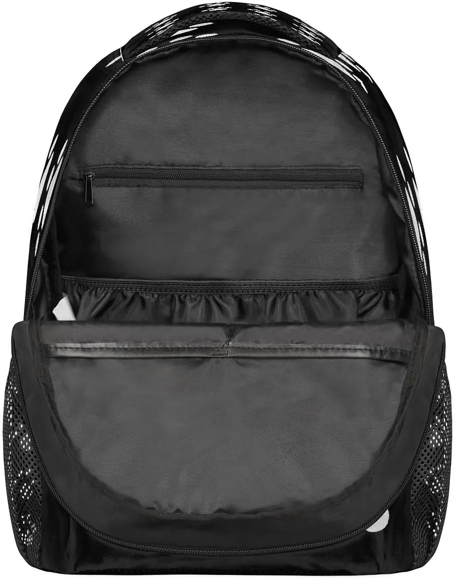 Black Paw Print Travel Backpack, Large 16 Inch Laptop Bookbag Lightweight Carry-On Bag for Business Travel & Hiking