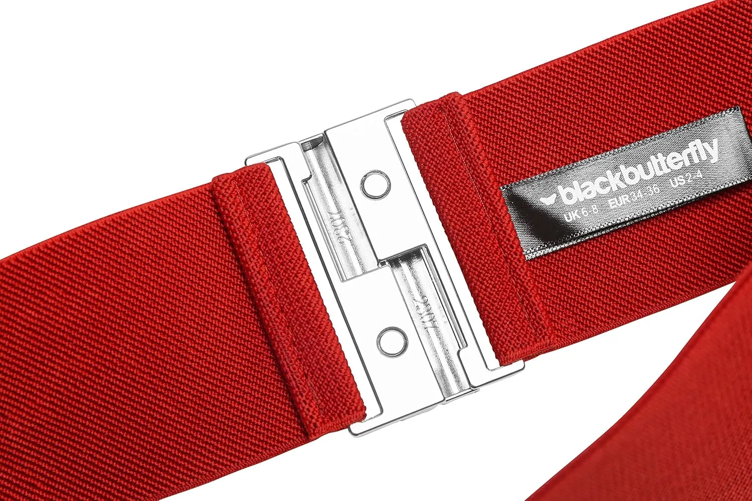 BlackButterfly Wide Elastic Waist Cinch Stretch Waistband Retro Vertical Clasp Buckle Belt