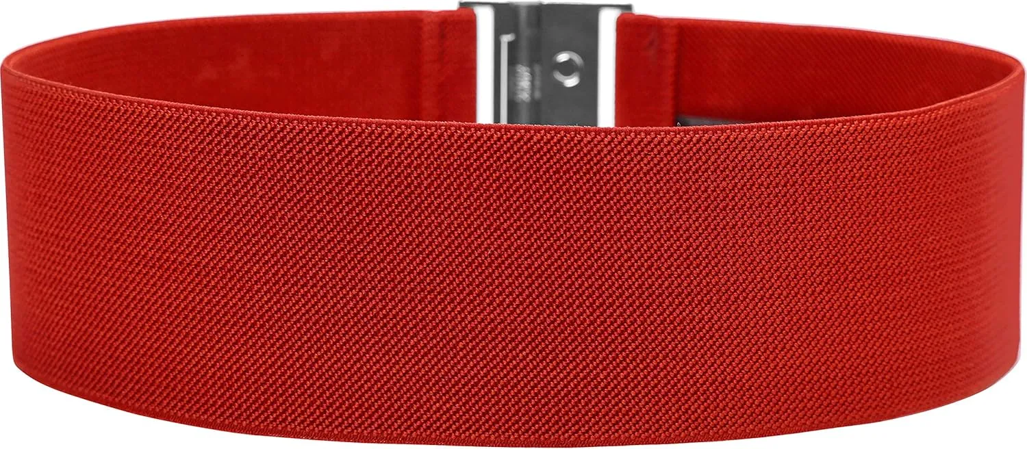 BlackButterfly Wide Elastic Waist Cinch Stretch Waistband Retro Vertical Clasp Buckle Belt
