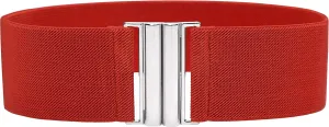 BlackButterfly Wide Elastic Waist Cinch Stretch Waistband Retro Vertical Clasp Buckle Belt