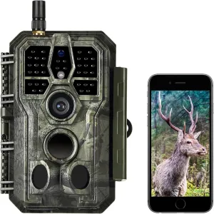 BLAZEVIDEO 48MP 1296P WiFi Trail & Game Camera with 0.1s Trigger Speed No Glow Night Vision Motion Activated IP66 Waterproof Wireless Hunting Cam with App for Wildlife Hunting, Yard Security
