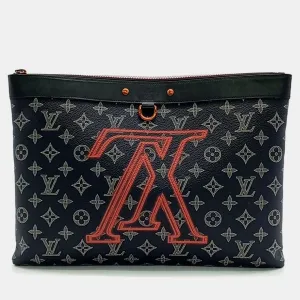 Blue Monogram Canvas Upside Down Clutch Bag