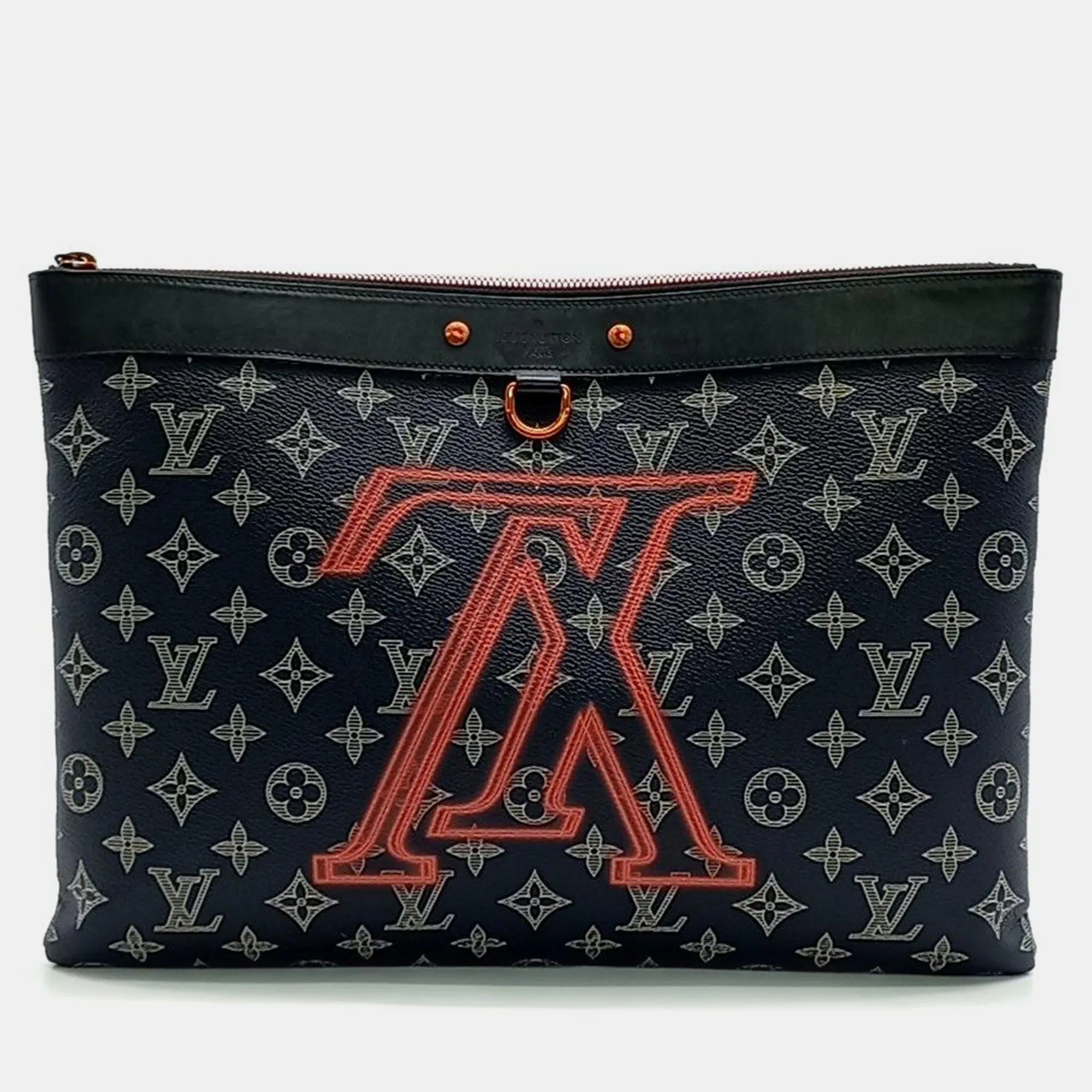 Blue Monogram Canvas Upside Down Clutch Bag